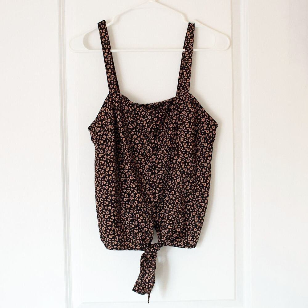M Leopard Summer Tie Knot Animal Print Tank Blouse Glamorous Sheen Bow
